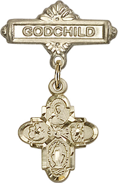 4-Way Charm and Godchild Badge Pin