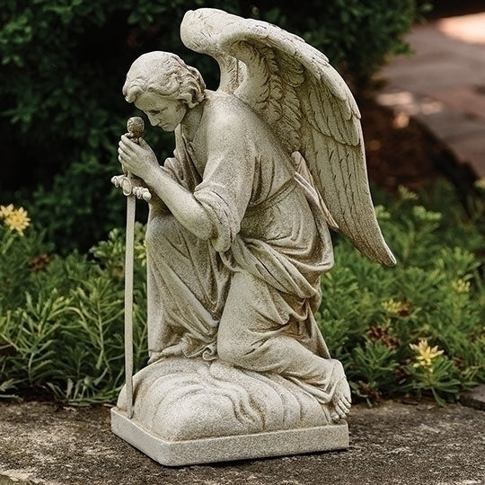 Male Kneeling Angel Statue - 13 1/4"