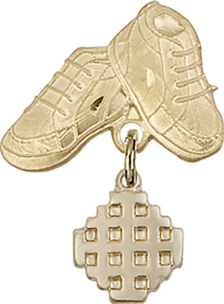 Jerusalem Cross Charm and Baby Boots Pin