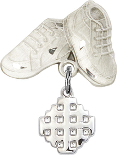 Jerusalem Cross Charm and Baby Boots Pin