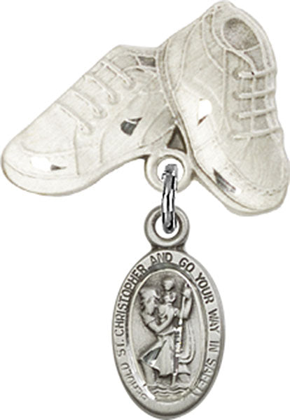 St. Christopher Charm and Baby Boots Pin