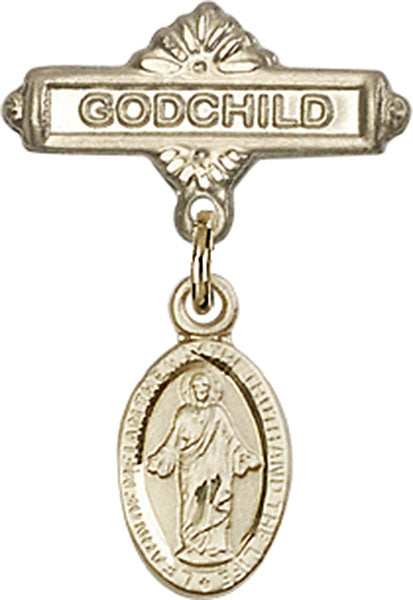 Scapular Charm and Godchild Badge Pin