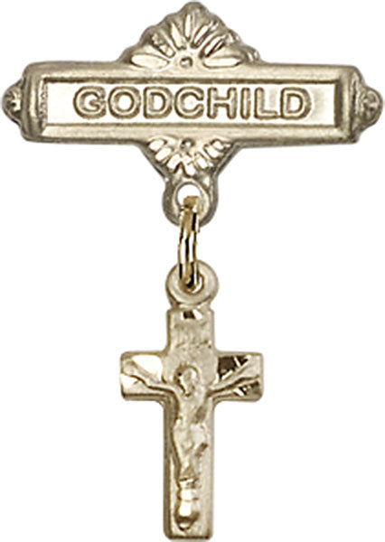 Crucifix Charm and Godchild Badge Pin