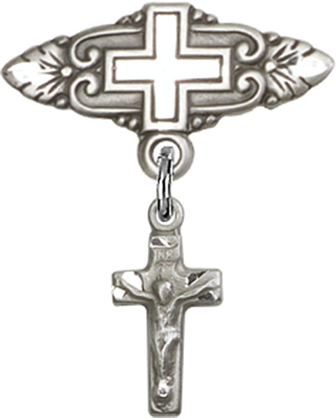 Crucifix Charm and Badge Pin with Cross