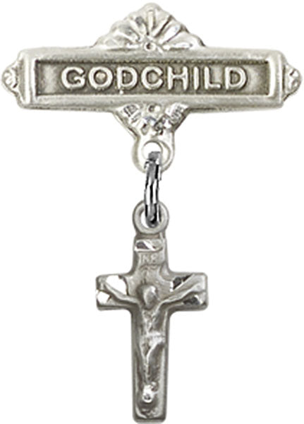 Crucifix Charm and Godchild Badge Pin