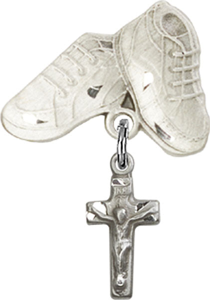 Crucifix Charm and Baby Boots Pin