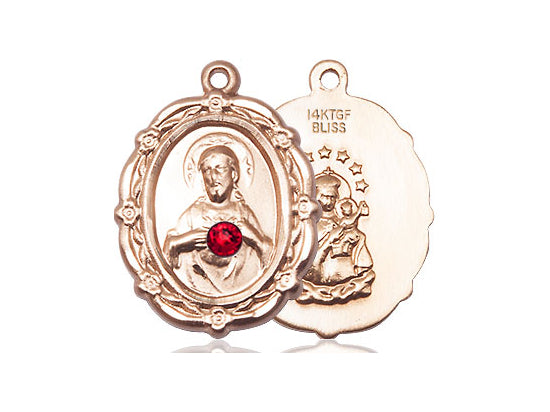 Floral Accent Scapular Pendant with Birthstone options