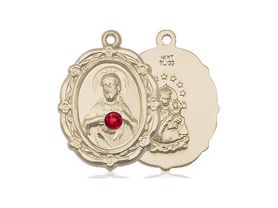 Floral Accent Scapular Pendant with Birthstone options