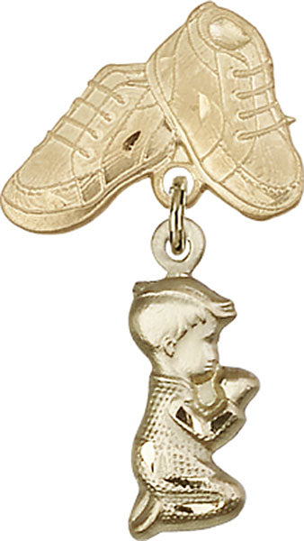 Praying Boy Charm and Baby Boots Pin