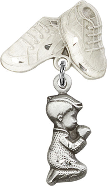 Praying Boy Charm and Baby Boots Pin
