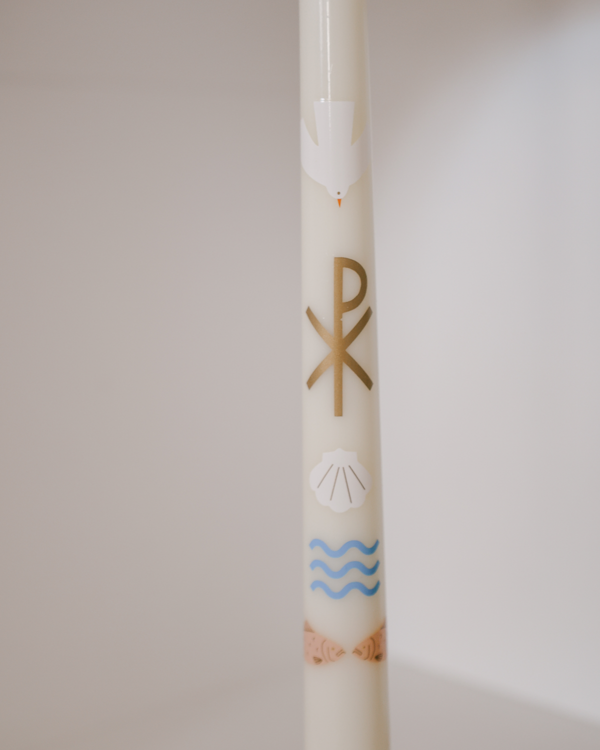 Living Water Baptism Candle, Multicolor, Soy & Beeswax