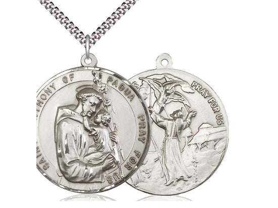 Saint Anthony & Saint Francis Large Medal – Dual Devotion Pendant