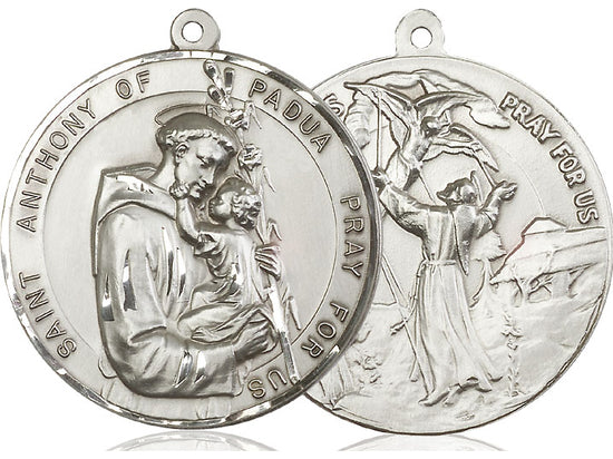 Saint Anthony & Saint Francis Large Medal – Dual Devotion Pendant