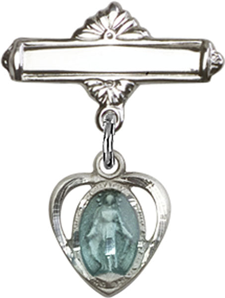 Miraculous Charm and Polished Engravable Badge Pin