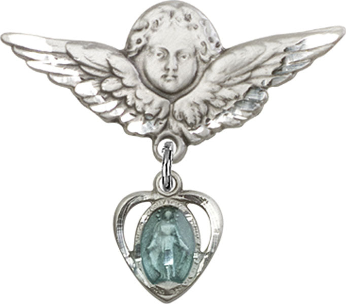 Miraculous Charm and Angel with Larger Wings Badge Pin