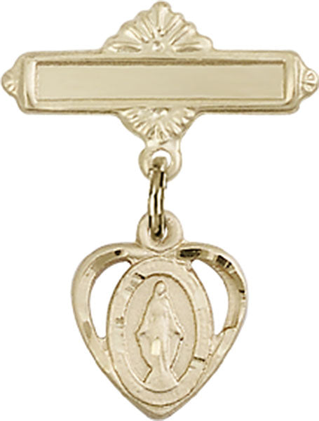 Miraculous Charm and Polished Engravable Badge Pin