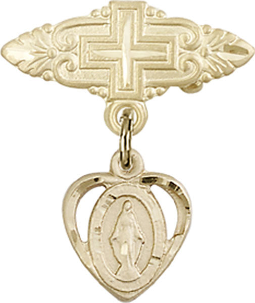 Miraculous Charm and Badge Pin with Cross