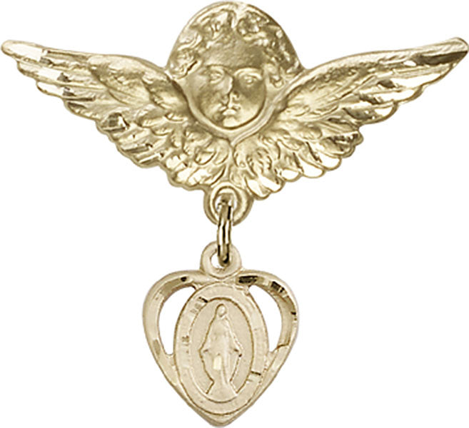 Miraculous Charm and Angel with Larger Wings Badge Pin