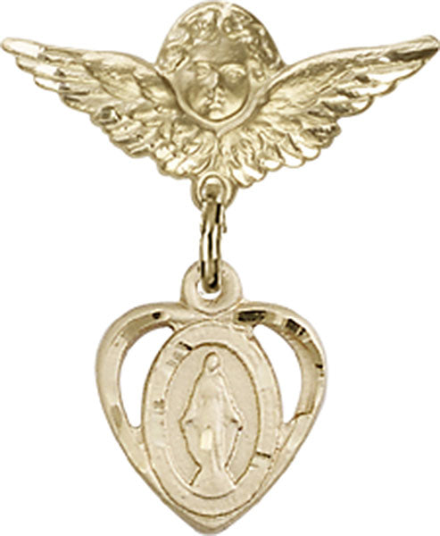 Miraculous Charm and Angel with Smaller Wings Badge Pin