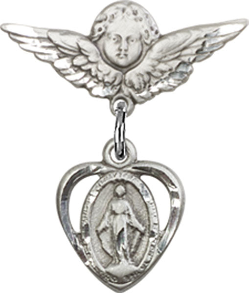 Miraculous Charm and Angel with Smaller Wings Badge Pin