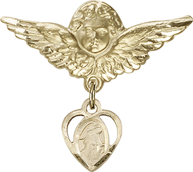 Guardian Angel Charm and Angel with Larger Wings Badge Pin