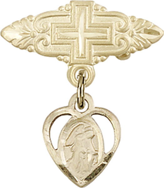 Guardian Angel Charm and Badge Pin with Cross