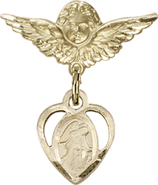 Guardian Angel Charm and Angel with Smaller Wings Badge Pin