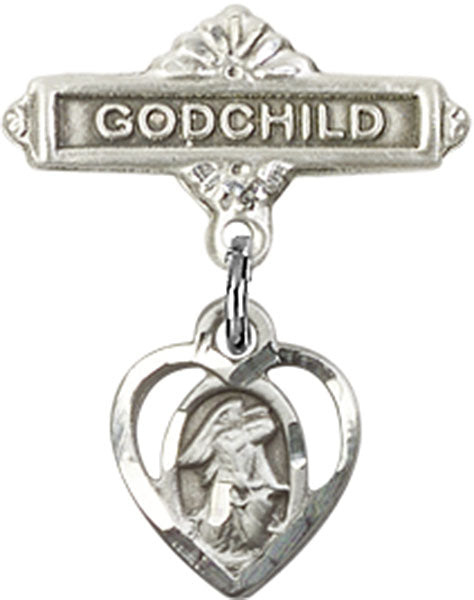 Guardian Angel Charm and Godchild Badge Pin