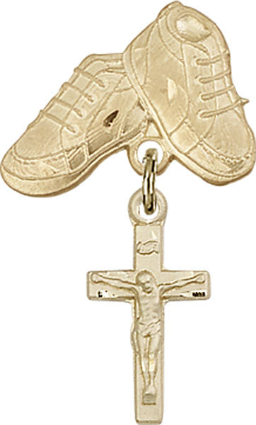 Crucifix Charm and Baby Boots Pin
