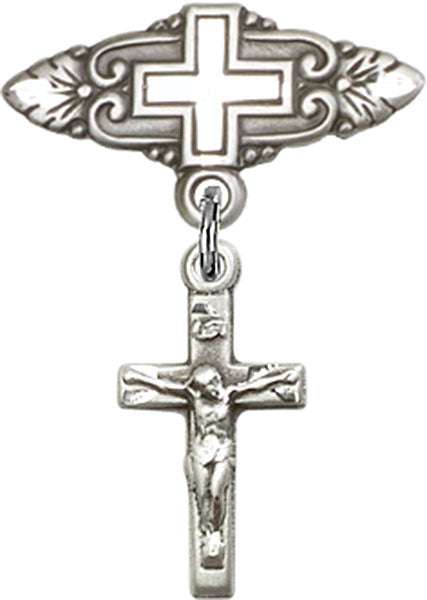 Crucifix Charm and Badge Pin with Cross