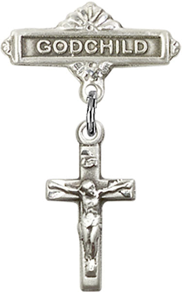 Crucifix Charm and Godchild Badge Pin