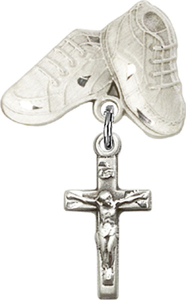 Crucifix Charm and Baby Boots Pin