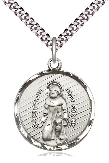 St. Peregrine Large Round Medal Necklace