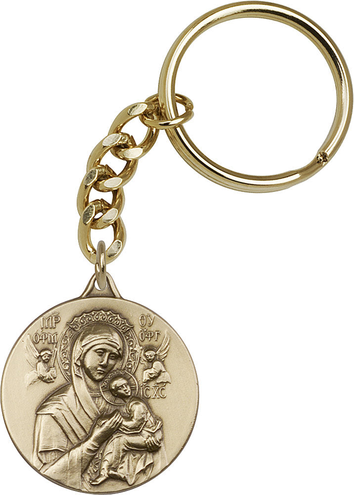 Our Lady of Perpetual Help and Sacred Heart Key Chain