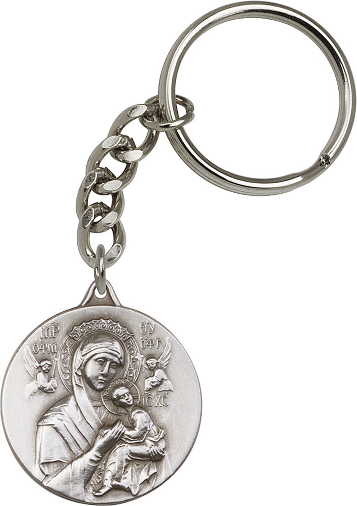 Our Lady of Perpetual Help and Sacred Heart Key Chain