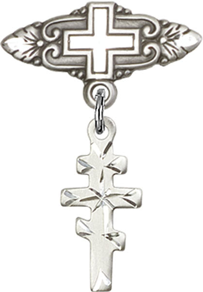 Greek Orthadox Cross Charm and Badge Pin with Cross