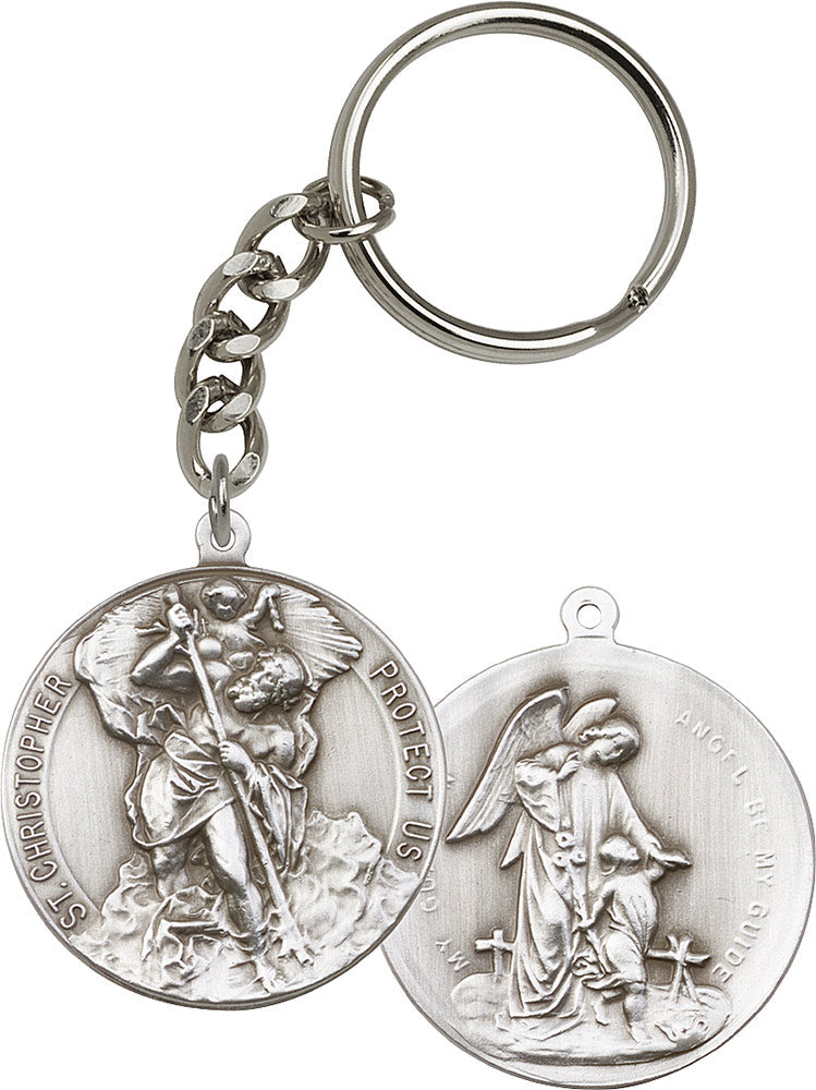 St. Christopher and Guardian Angel Keychain