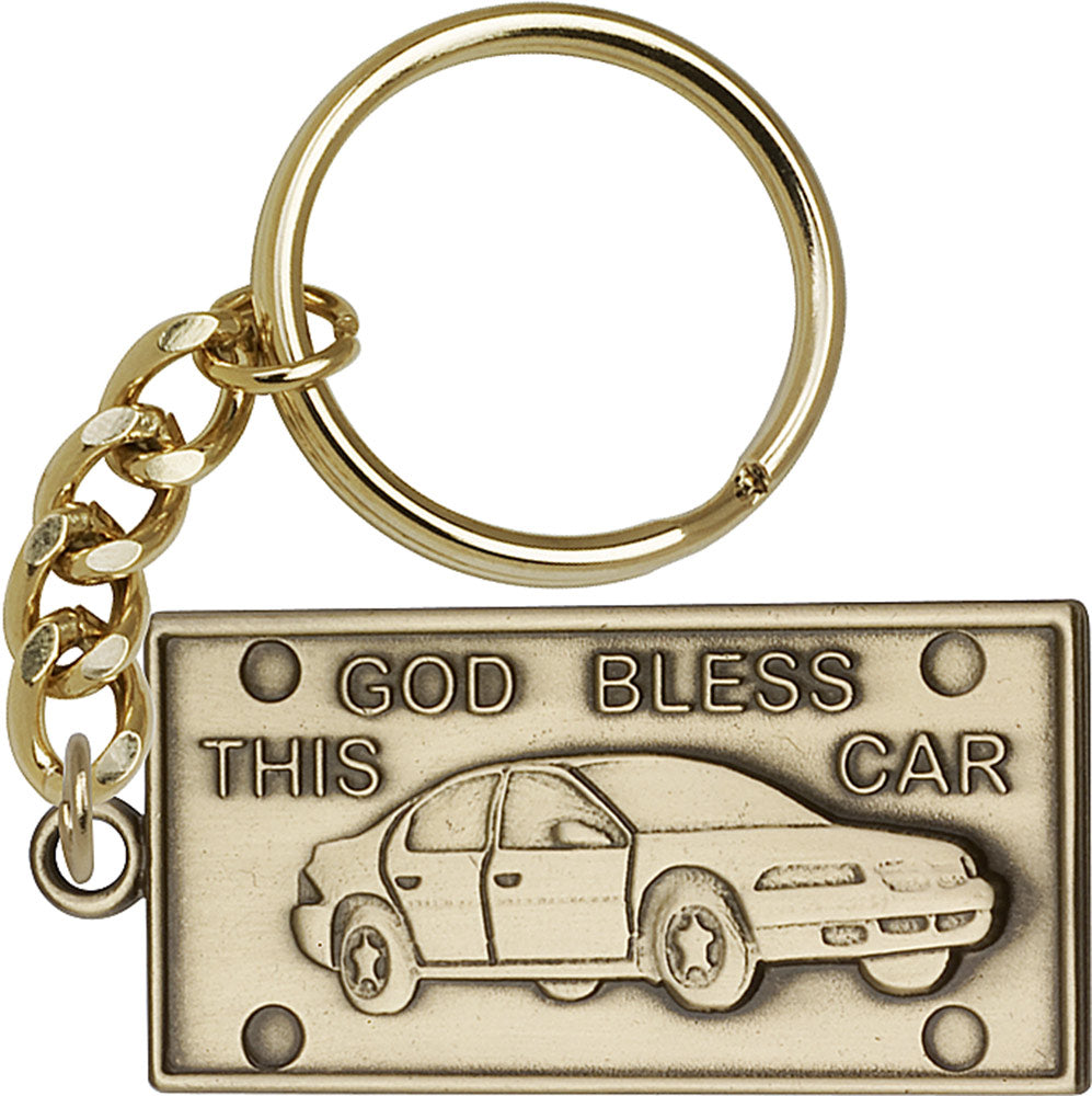 God Bless This Car Keychain