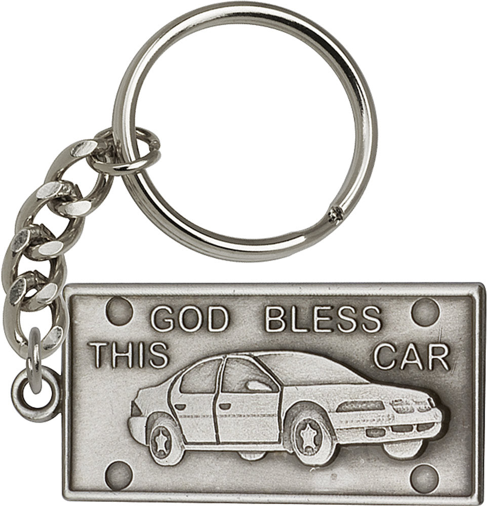 God Bless This Car Keychain