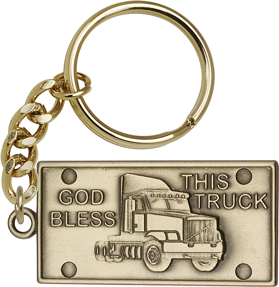 God Bless This Truck Keychain