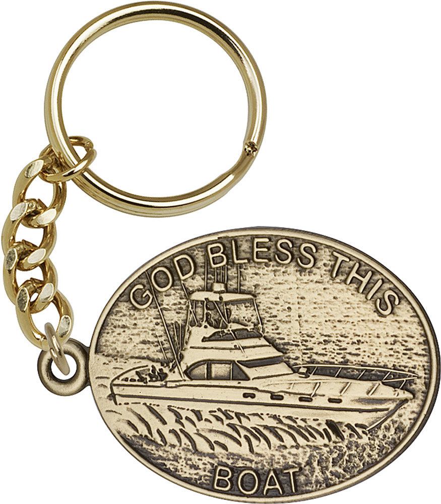 God Bless This Boat Keychain
