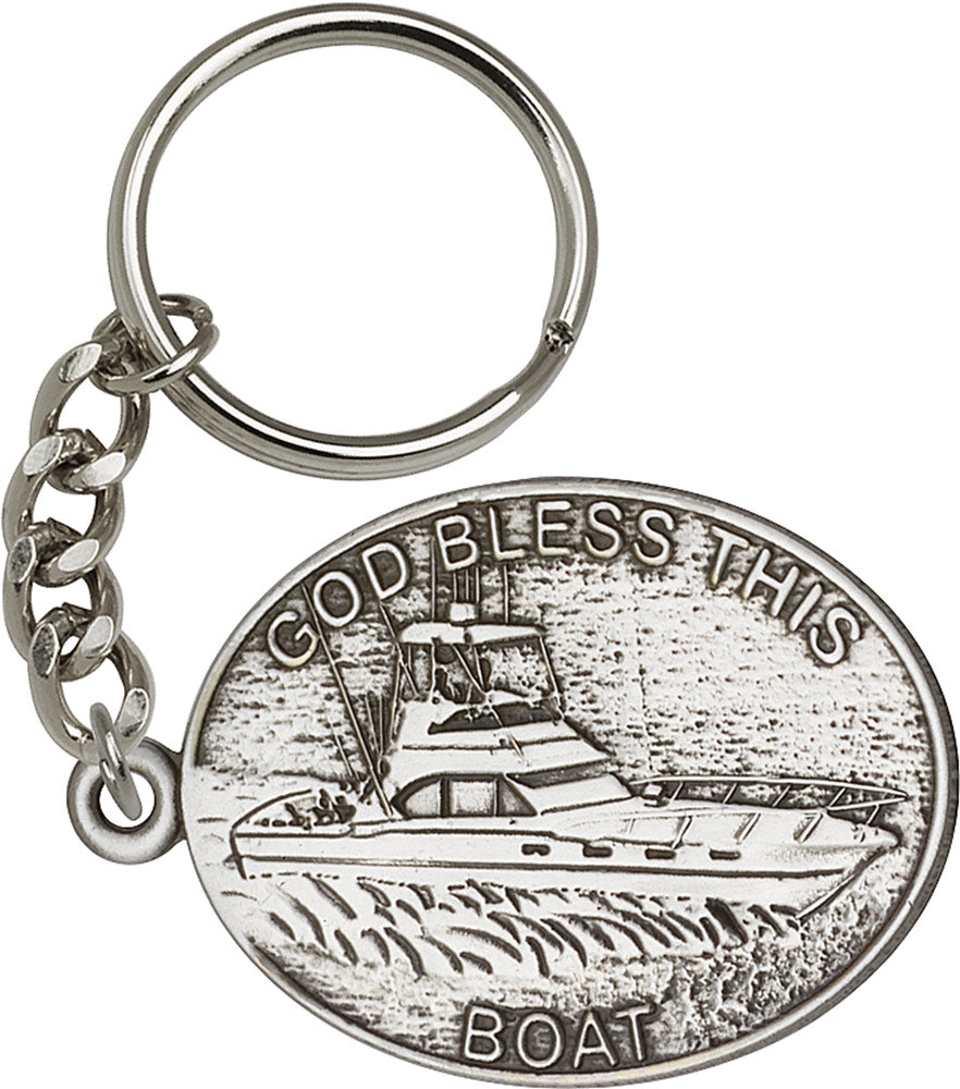 God Bless This Boat Keychain