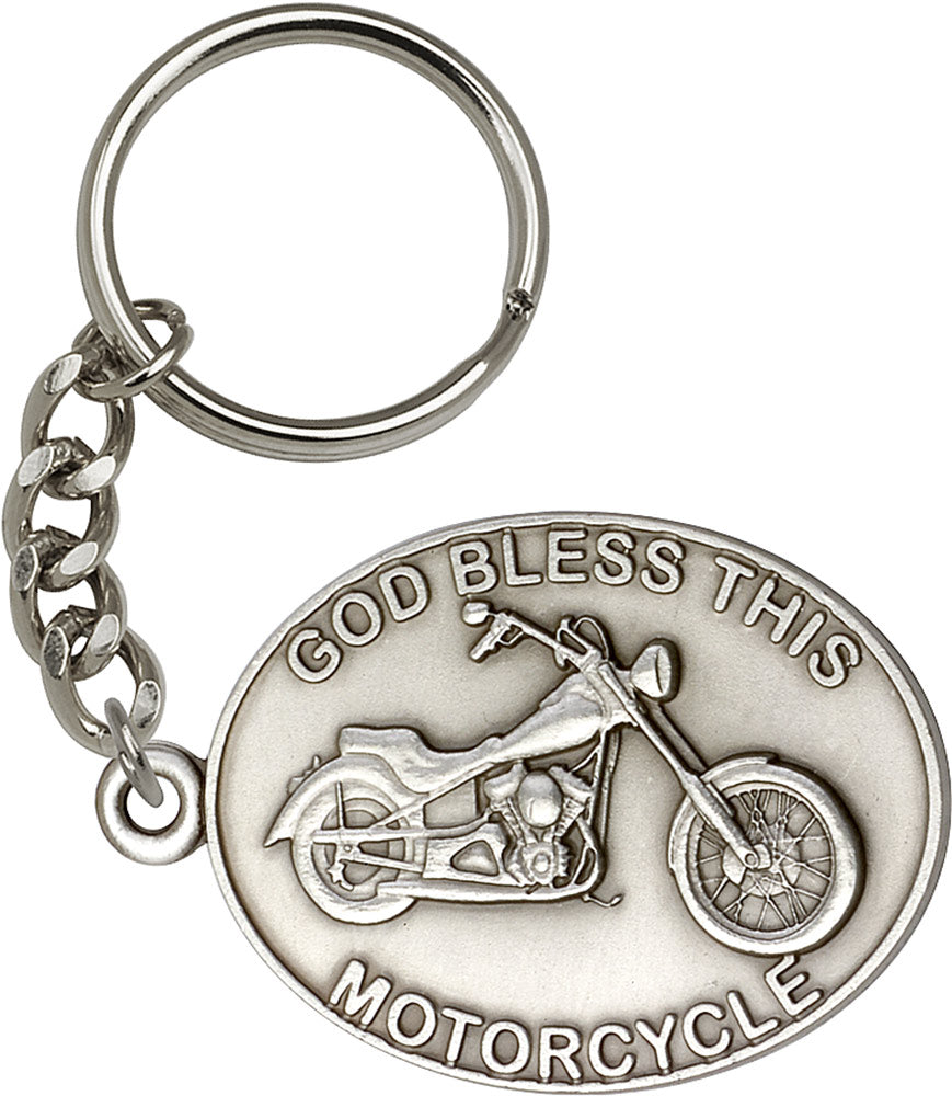 God Bless This Motorcycle Keychain