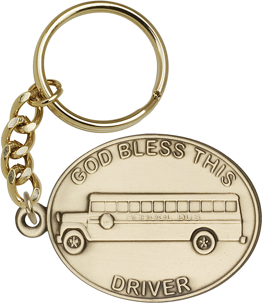 God Bless This Bus Driver Keychain