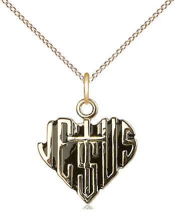 Heart of Jesus and Cross Small Pendant