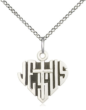 Heart of Jesus and Cross Small Pendant