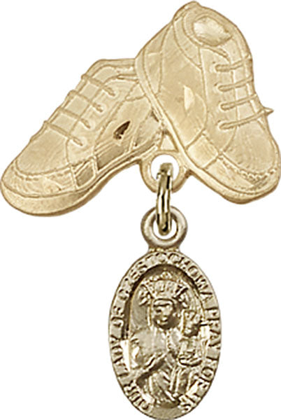 Our Lady of Czestochowa Charm and Baby Boots Pin