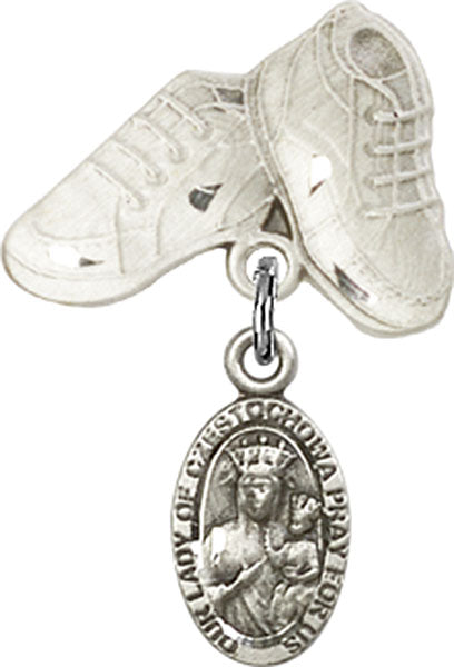 Our Lady of Czestochowa Charm and Baby Boots Pin