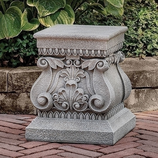 15″ Garden Pedestal – Resin/Stone Mix | Weather-Resistant Base for Statues & Planters