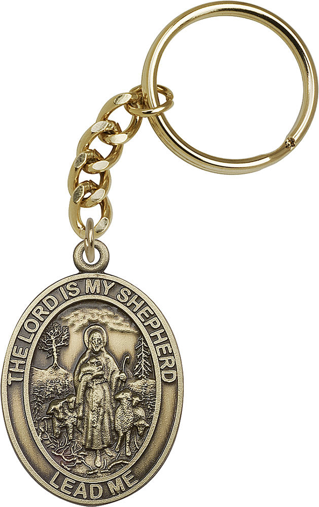 The Lord Is My Shepherd Oval Shaped Keychain
